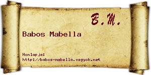 Babos Mabella névjegykártya